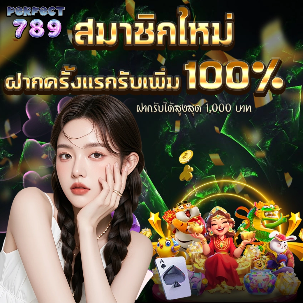 ฝากครั้งแรก PERFECT789 รับโบนัส 100% สูงสุด 1,000 บาท